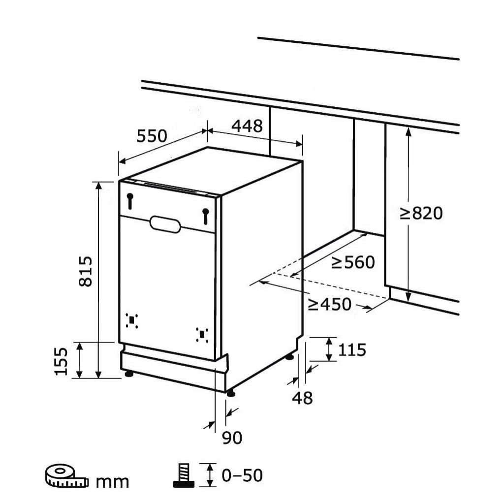 Einbau Geschirrspüler vollintegriert 45 cm mit LED Display