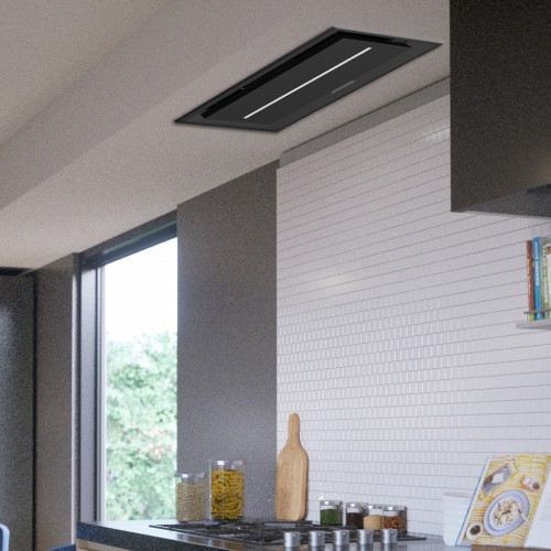 Deckenhaube Deckenlüfter Tiefschwarz matt 90x30 cm Deckenhaube Deckenlüfter Tiefschwarz matt 90x30 cm